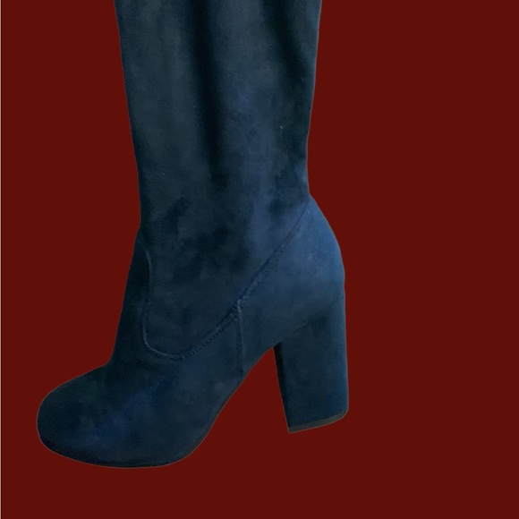 Carlos Santana Velvet Thigh High Navy Boot - Picture 11 of 16